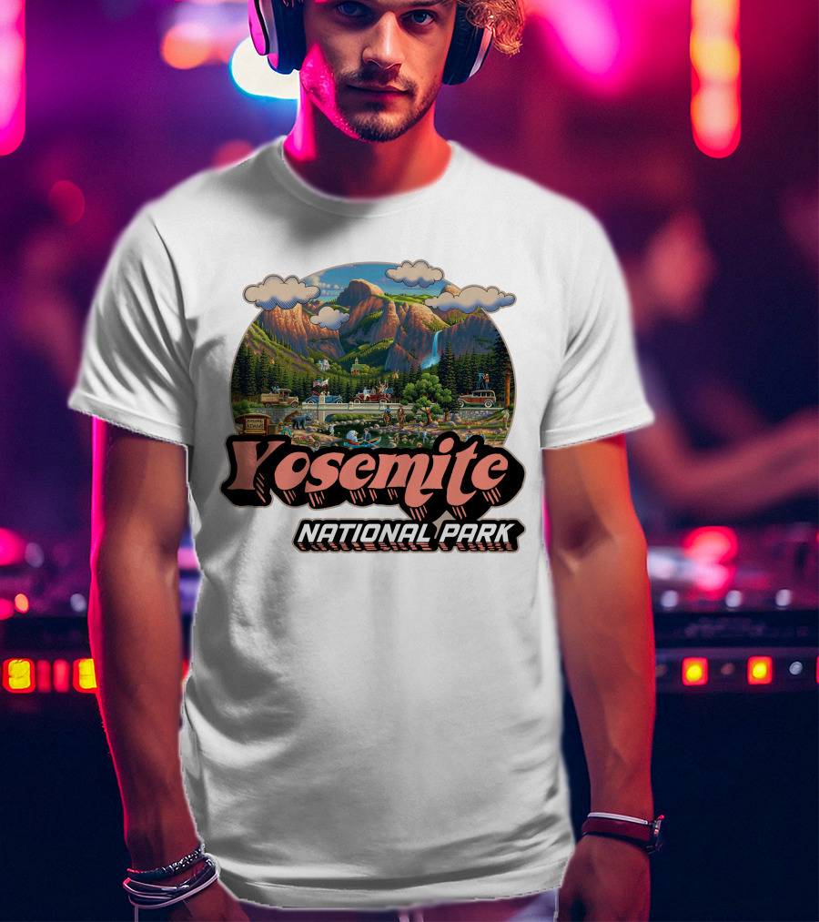 Yosemite National Park Vintage Scenic Mountains And Landscape T-Shirt