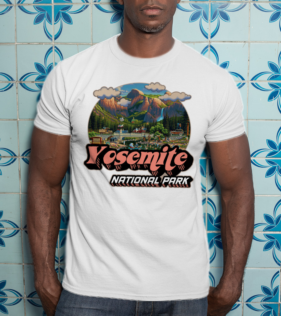 Yosemite National Park Vintage Scenic Mountains And Landscape T-Shirt