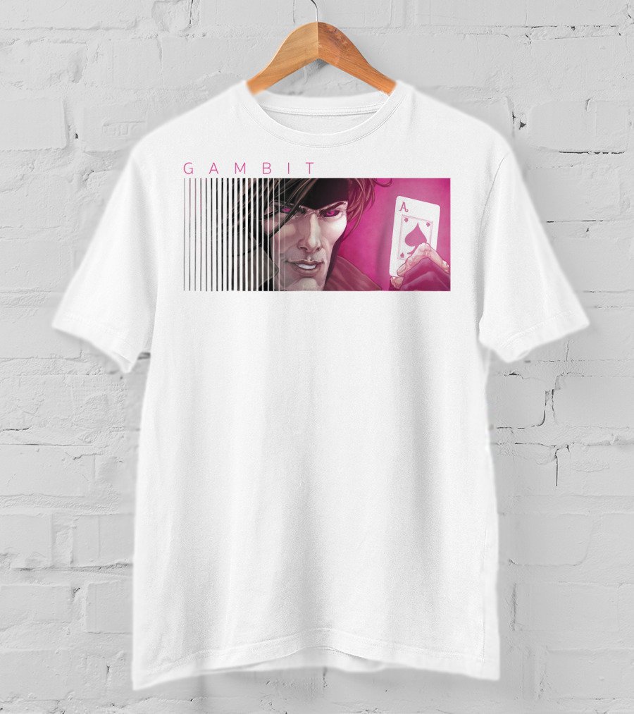 Gambit X-Men Holding Ace Of Spades Card T-Shirt