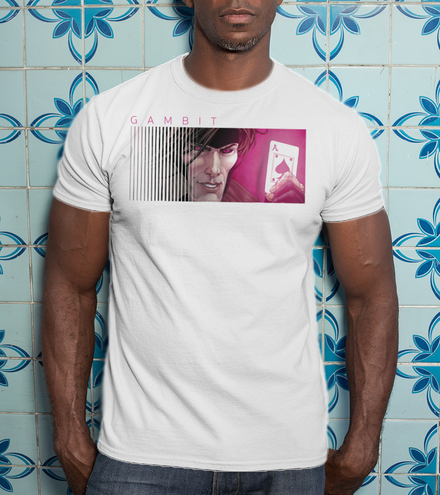 Gambit X-Men Holding Ace Of Spades Card T-Shirt