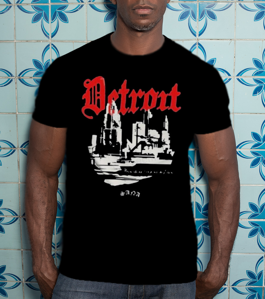 Detrout Cityscape Distressed 3D T-Shirt