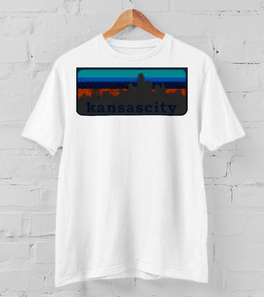 Kansas City Skyline Vintage Retro Sunset T-Shirt