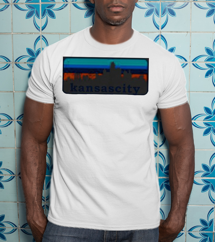 Kansas City Skyline Vintage Retro Sunset T-Shirt