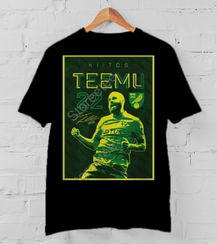 Kiitos Teemu 22 Norwich City Football Green Yellow T-Shirt