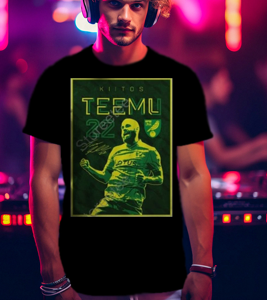 Kiitos Teemu 22 Norwich City Football Green Yellow T-Shirt
