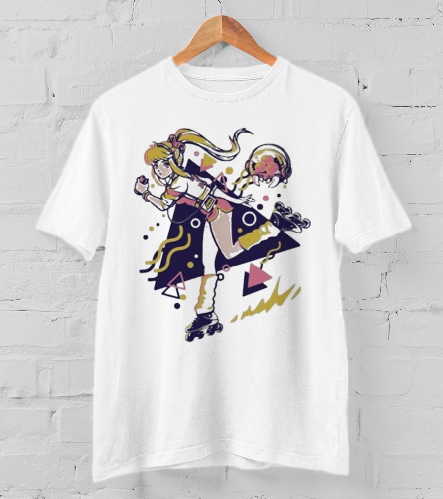 Roller Skating Anime Style 80s Inspired T-Shirt