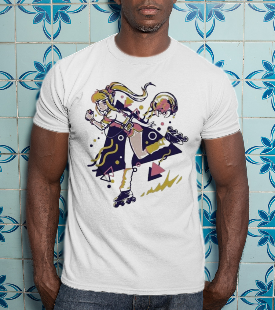 Roller Skating Anime Style 80s Inspired T-Shirt
