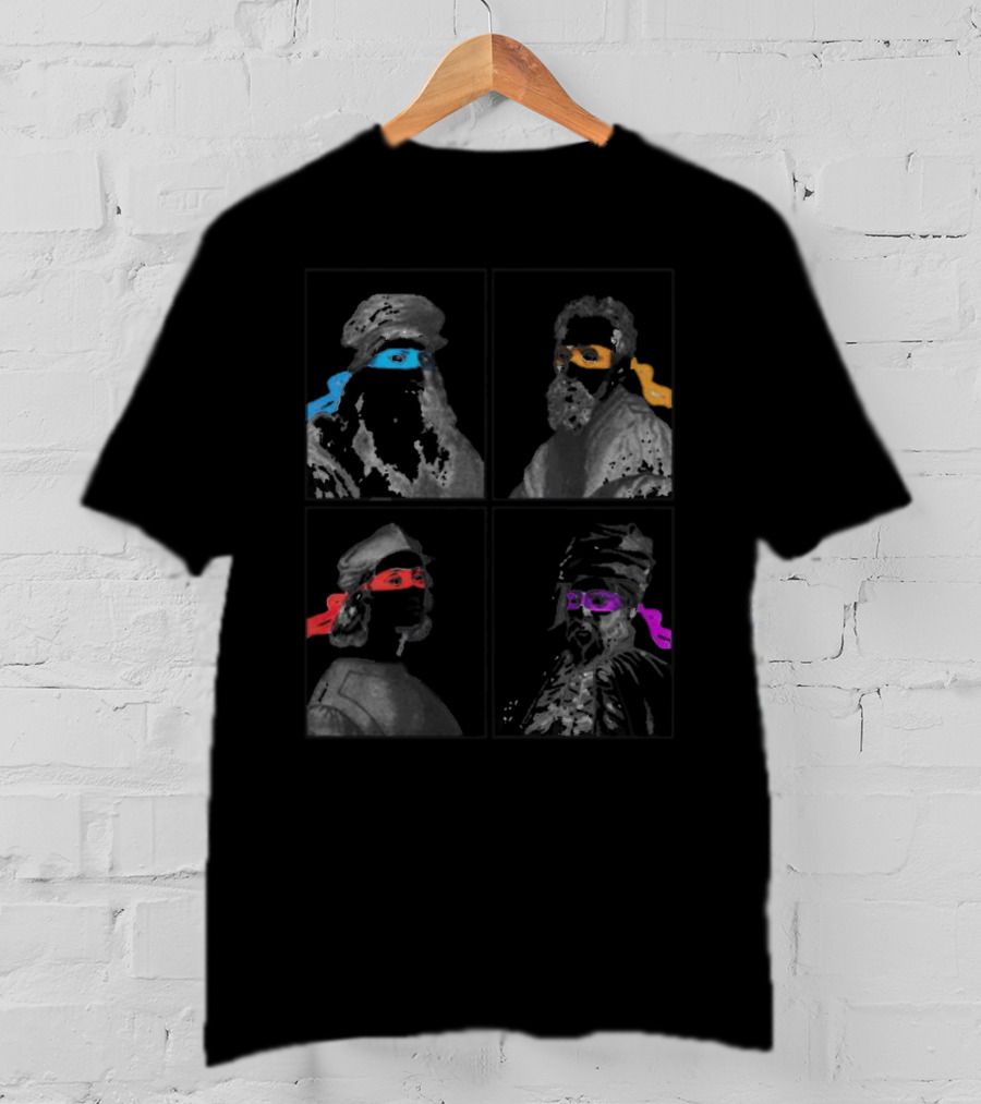 Renaissance Age Mutant Ninja Artists Parody With Colorful Masks T-Shirt