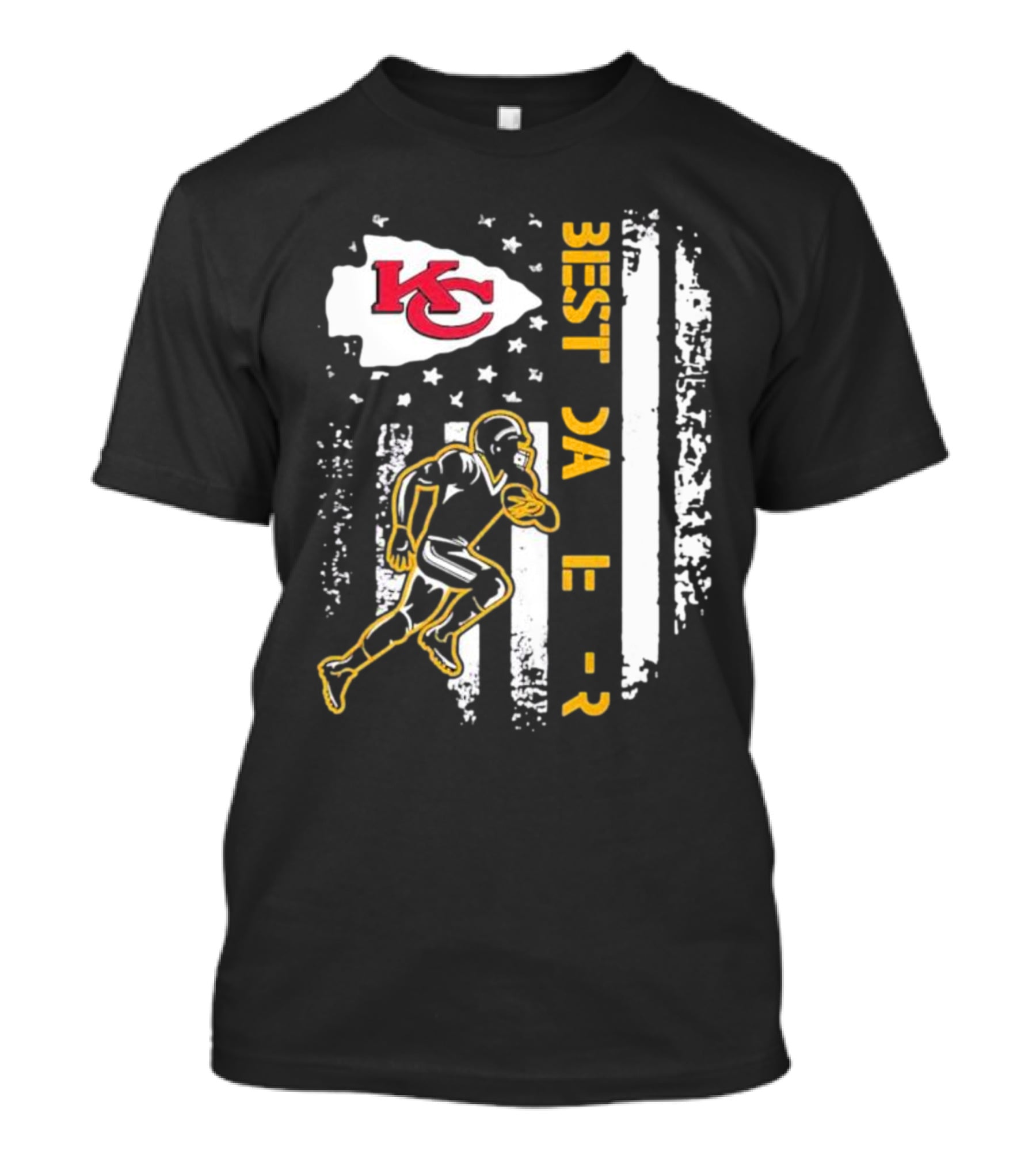 Best Dad Ever Kansas City Chiefs Football American Flag T-Shirt