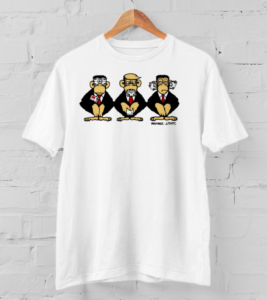 Hail To The Chimp Monkey Trio With Ties T-Shirt