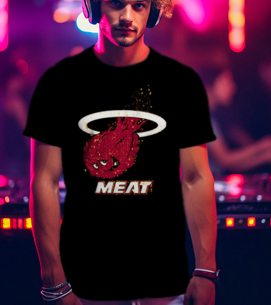 Miami Meat Hunger Force Flaming Meatball Halo T-Shirt