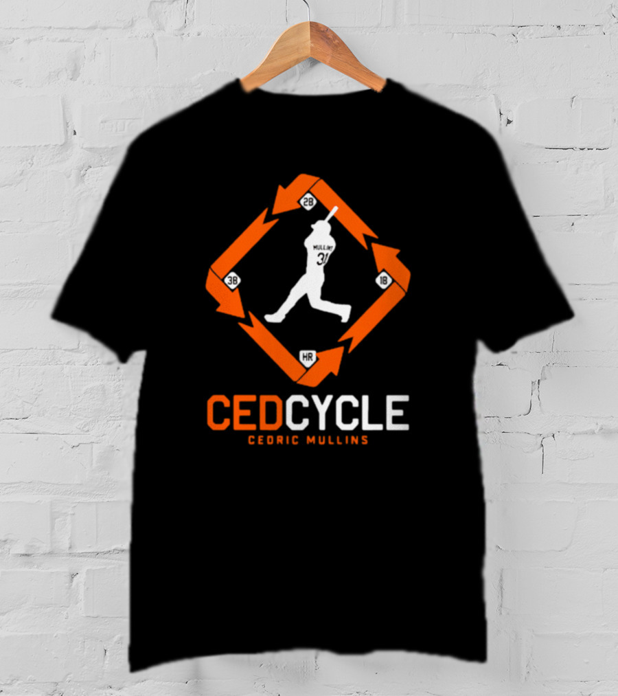 Cedric Mullins CEDCYCLE 31 Baseball Diamond 2B 3B 1B HR T-Shirt