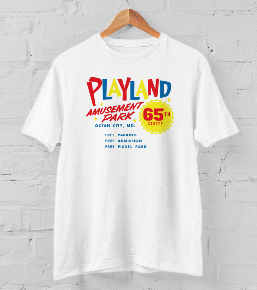 Playland Amusement Park 65th Street Ocean City MD Free Parking Admission Picnic Park T-Shirt