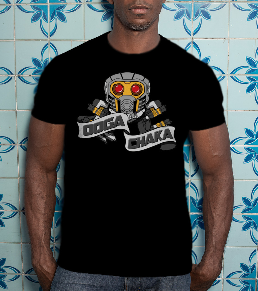 Ooga Chaka Guardians Of The Galaxy Star-Lord Helmet T-Shirt