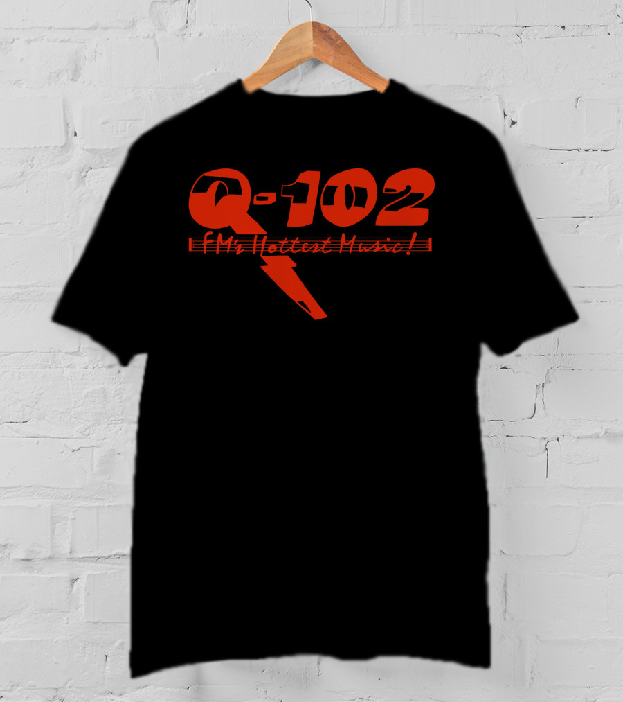 Q-102 FM's Hottest Music Lightning Bolt T-Shirt