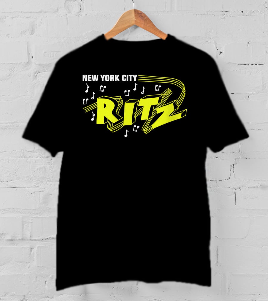 New York City Ritz Rock Club Music Notes T-Shirt