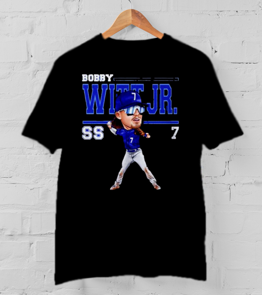 Bobby Witt Jr. SS 7 Kansas City Cartoon Baseball Player T-Shirt
