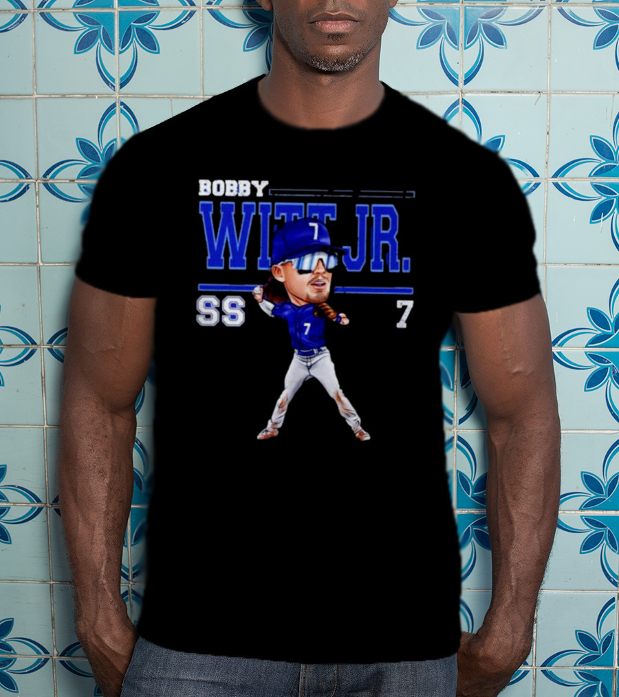 Bobby Witt Jr. SS 7 Kansas City Cartoon Baseball Player T-Shirt
