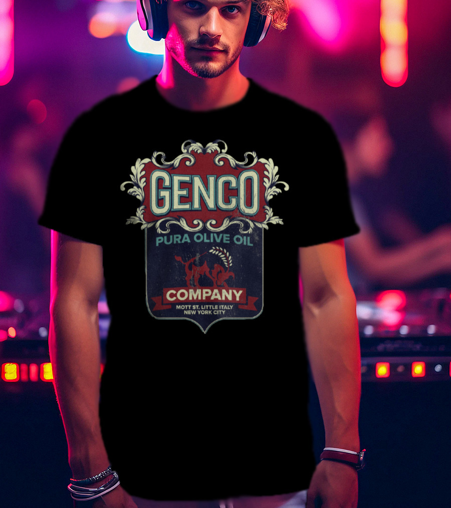Genco Pura Olive Oil Company Mott St Little Italy New York City T-Shirt