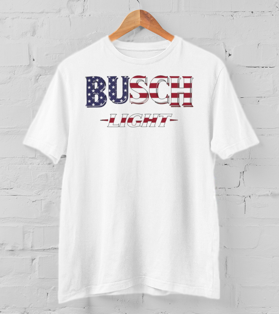 Hardy Busch Light American Flag USA T-Shirt