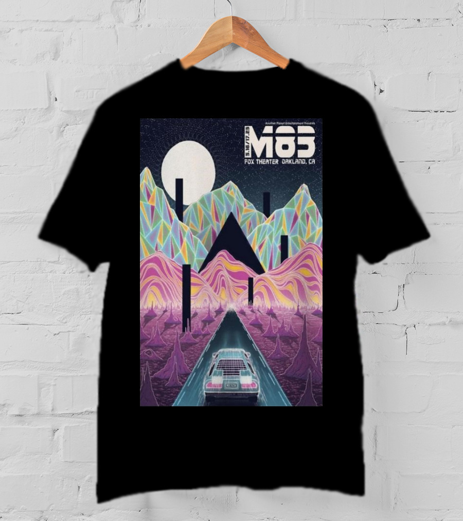 M83 Band Fox Theater Oakland CA May 16 And 17 Retro Futuristic Landscape T-Shirt