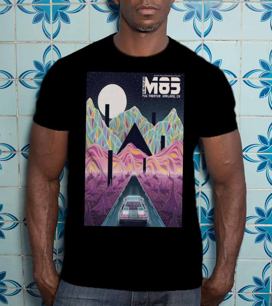 M83 Band Fox Theater Oakland CA May 16 And 17 Retro Futuristic Landscape T-Shirt