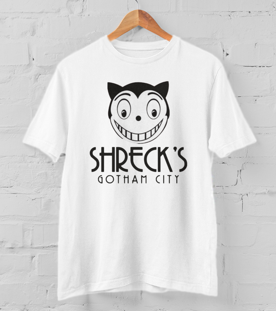 Shreck's Gotham City Smiling Cat Face T-Shirt