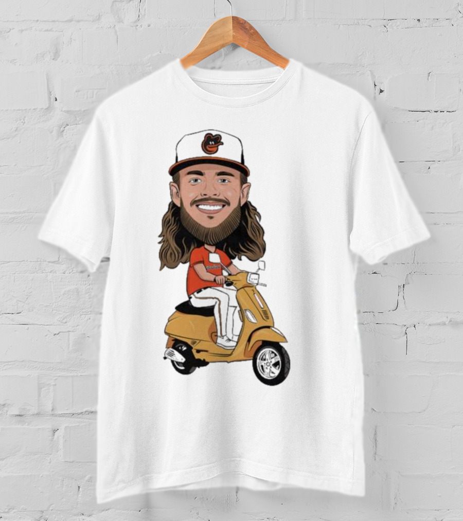 Baltimore Orioles Vespi Riding Vespa Scooter T-Shirt