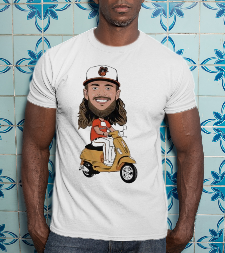 Baltimore Orioles Vespi Riding Vespa Scooter T-Shirt
