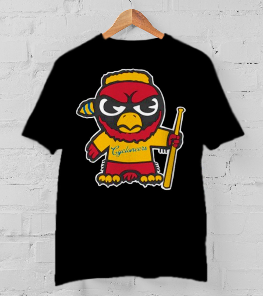 Cycloneers Bird Mascot Holding Baseball Bat T-Shirt
