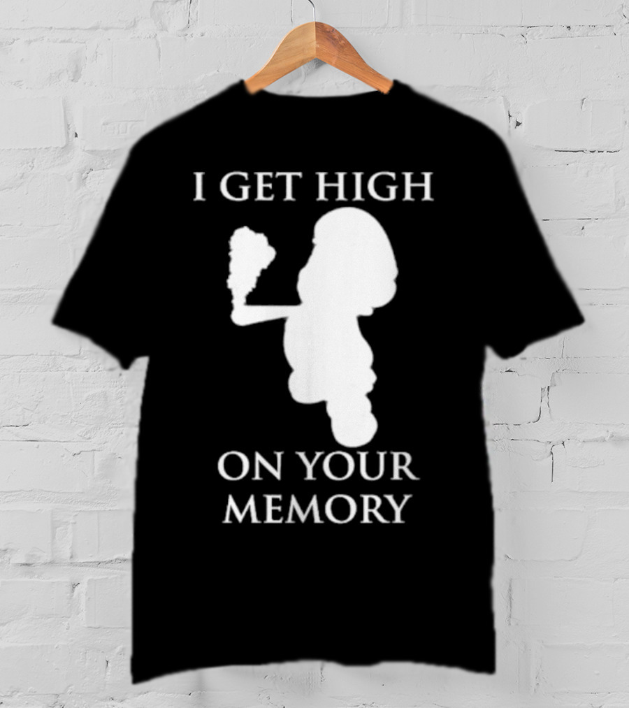 I Get High On Your Memory Mario Silhouette Smoking Pipe T-Shirt