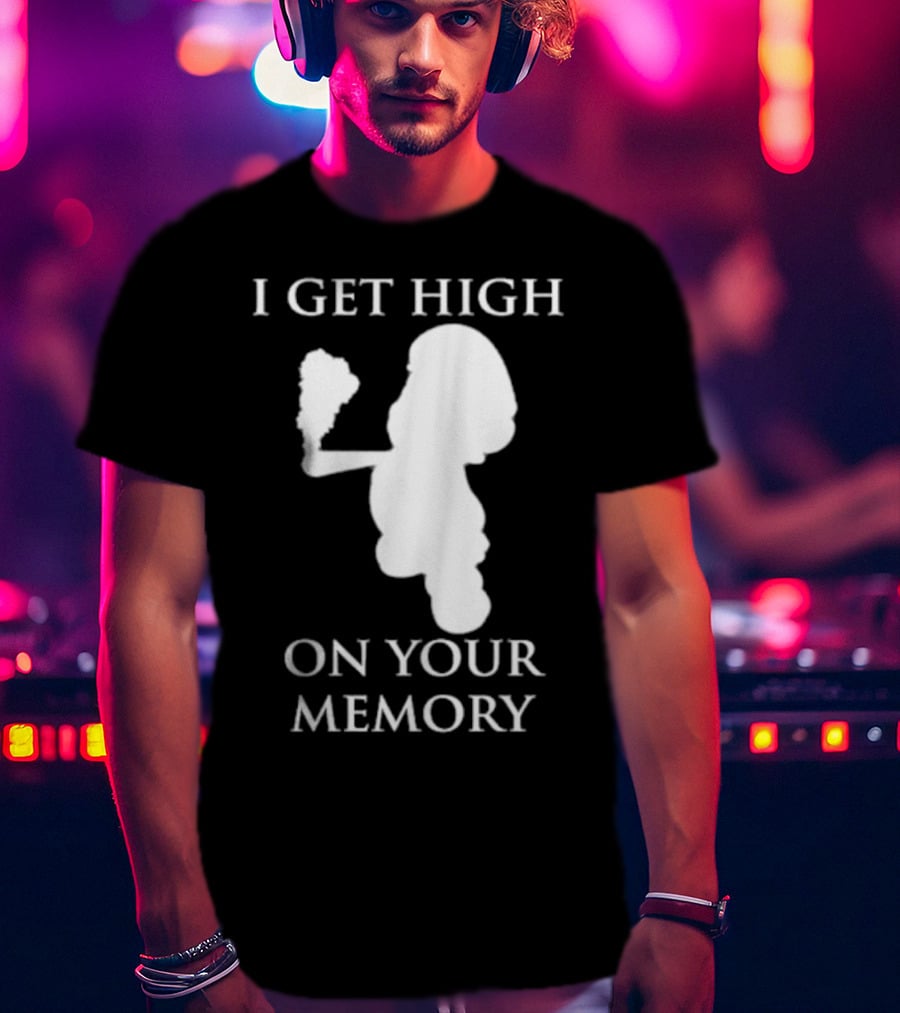 I Get High On Your Memory Mario Silhouette Smoking Pipe T-Shirt