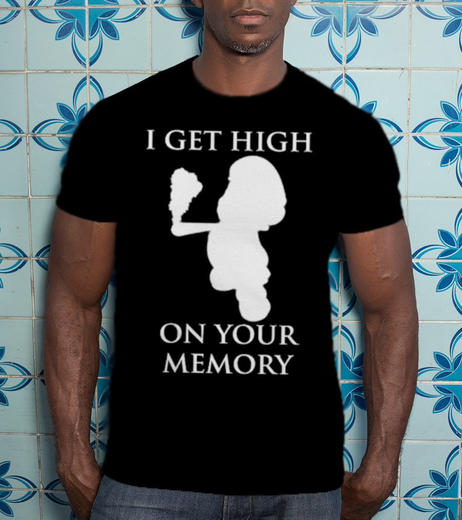 I Get High On Your Memory Mario Silhouette Smoking Pipe T-Shirt
