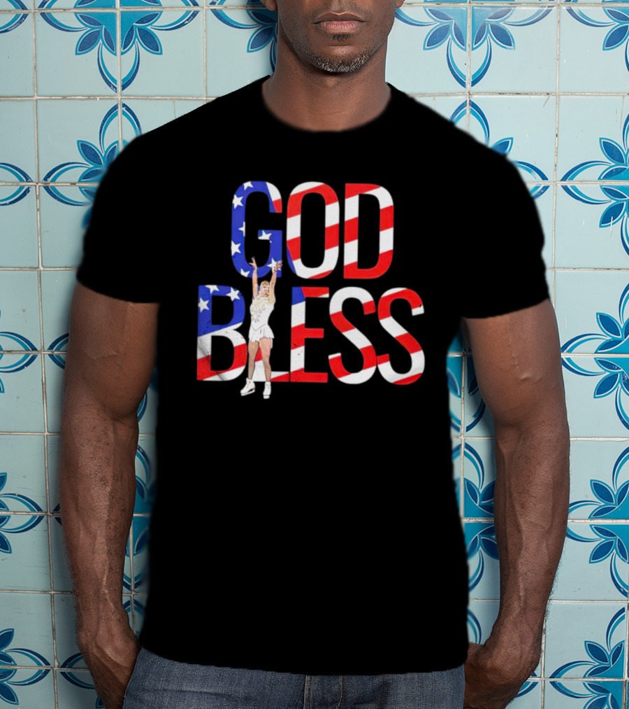 Men’s Tonya Harding God Bless American Flag Figure Skater T-Shirt
