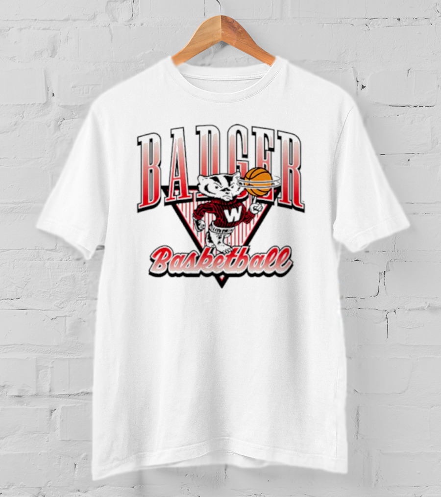Badger Basketball Wisconsin Basketball Ringer T-Shirt