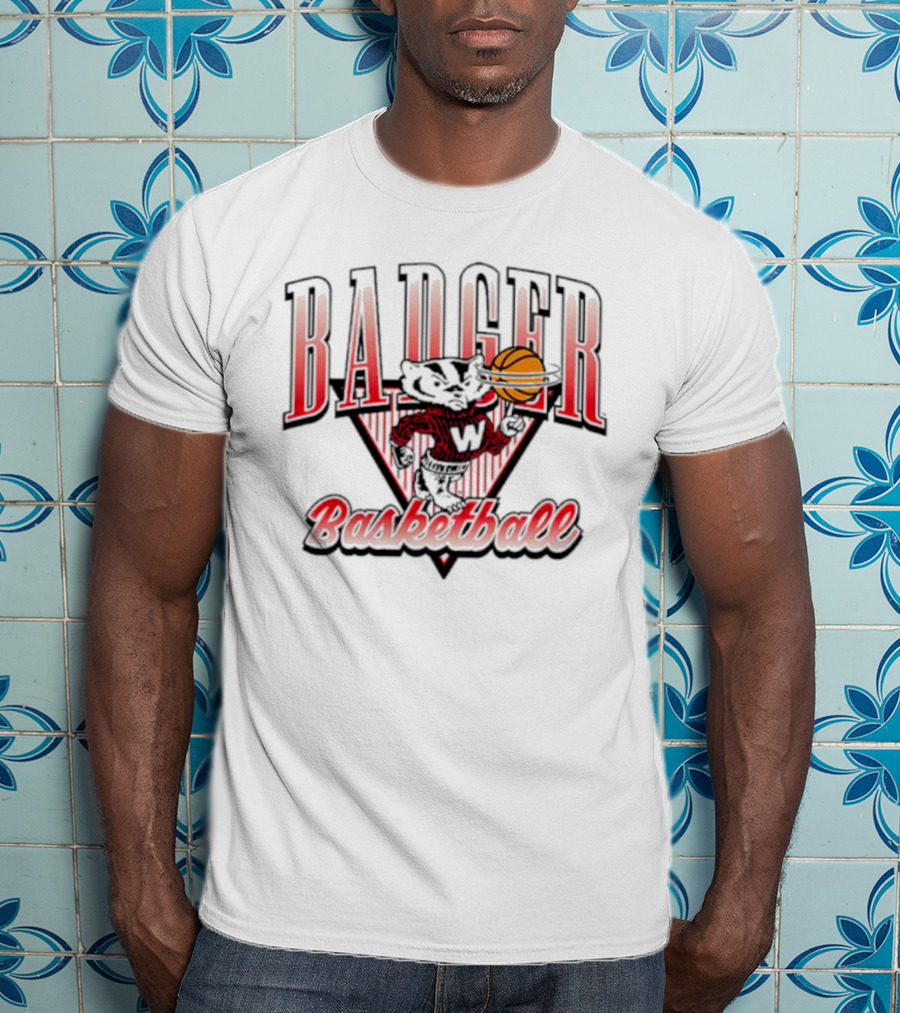Badger Basketball Wisconsin Basketball Ringer T-Shirt