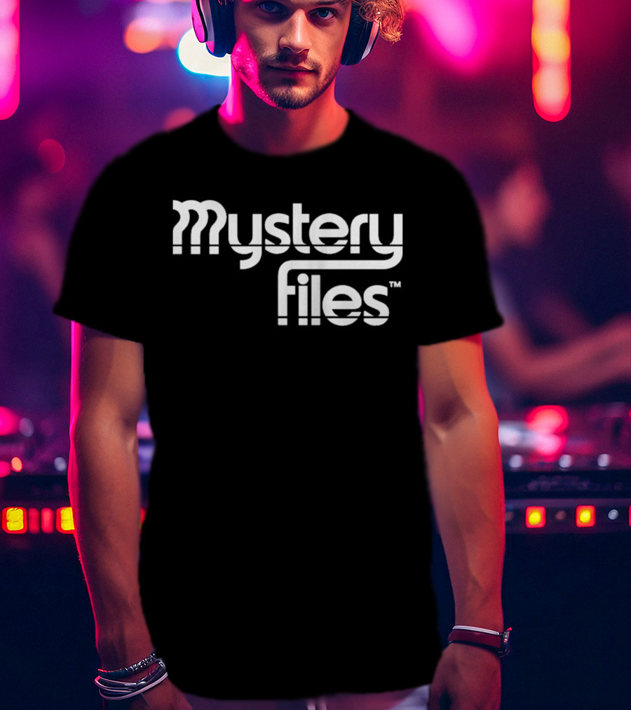 Mystery Files Retro Style Geometric Text T-Shirt