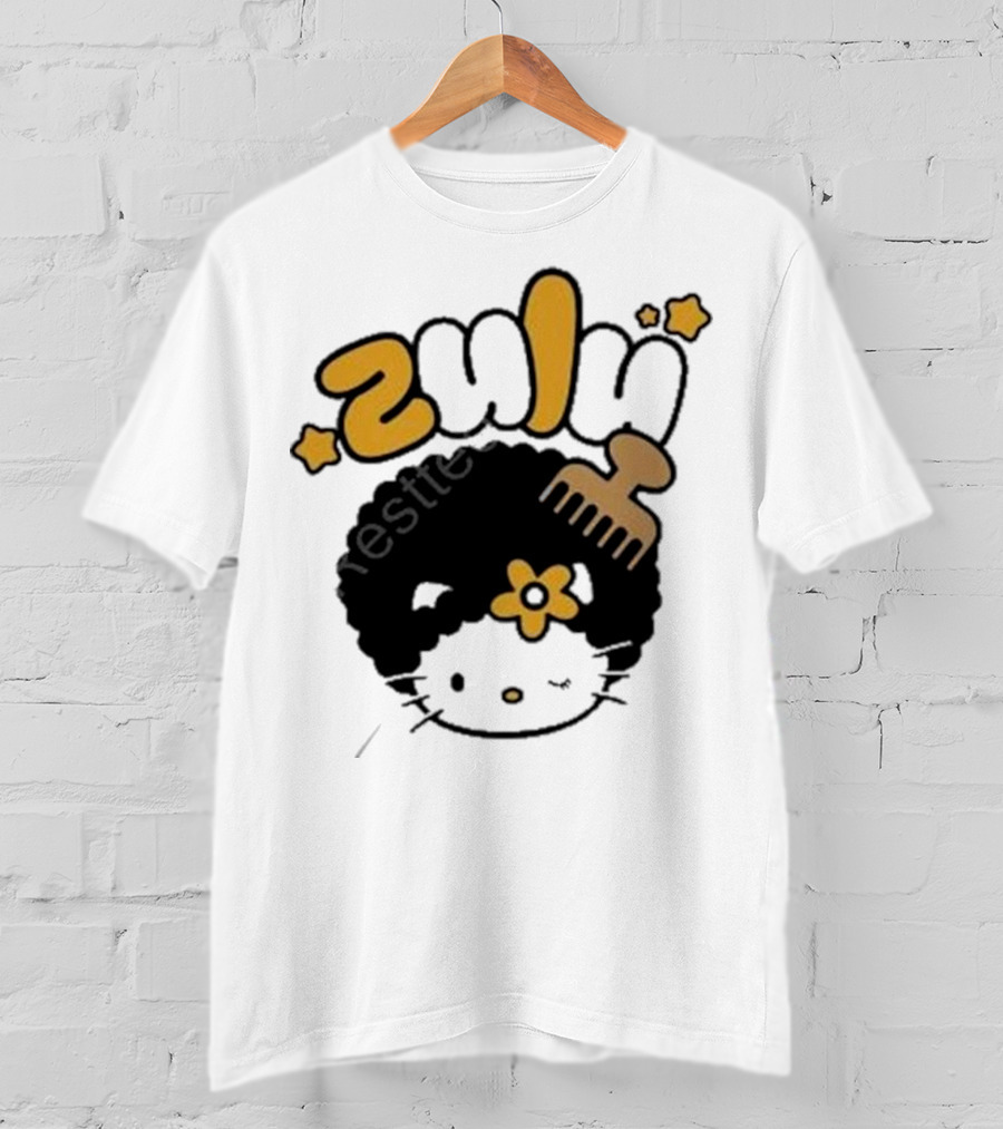 Zulu Kitty Afro Comb And Star T-Shirt