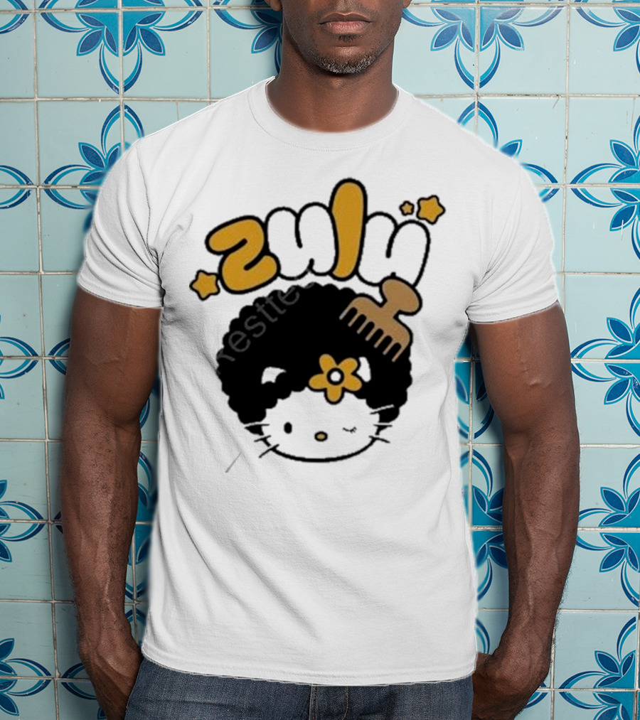 Zulu Kitty Afro Comb And Star T-Shirt