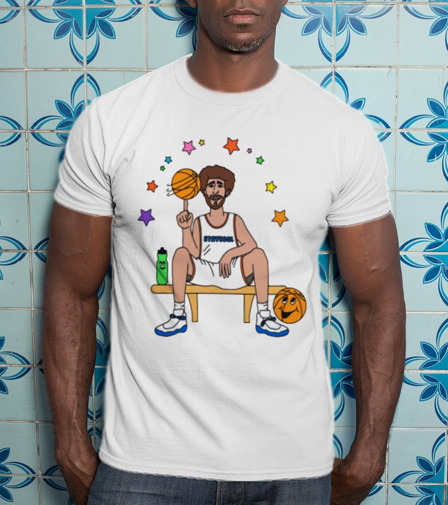 Staycool Basketball Bench With Stars And Basketballs T-Shirt