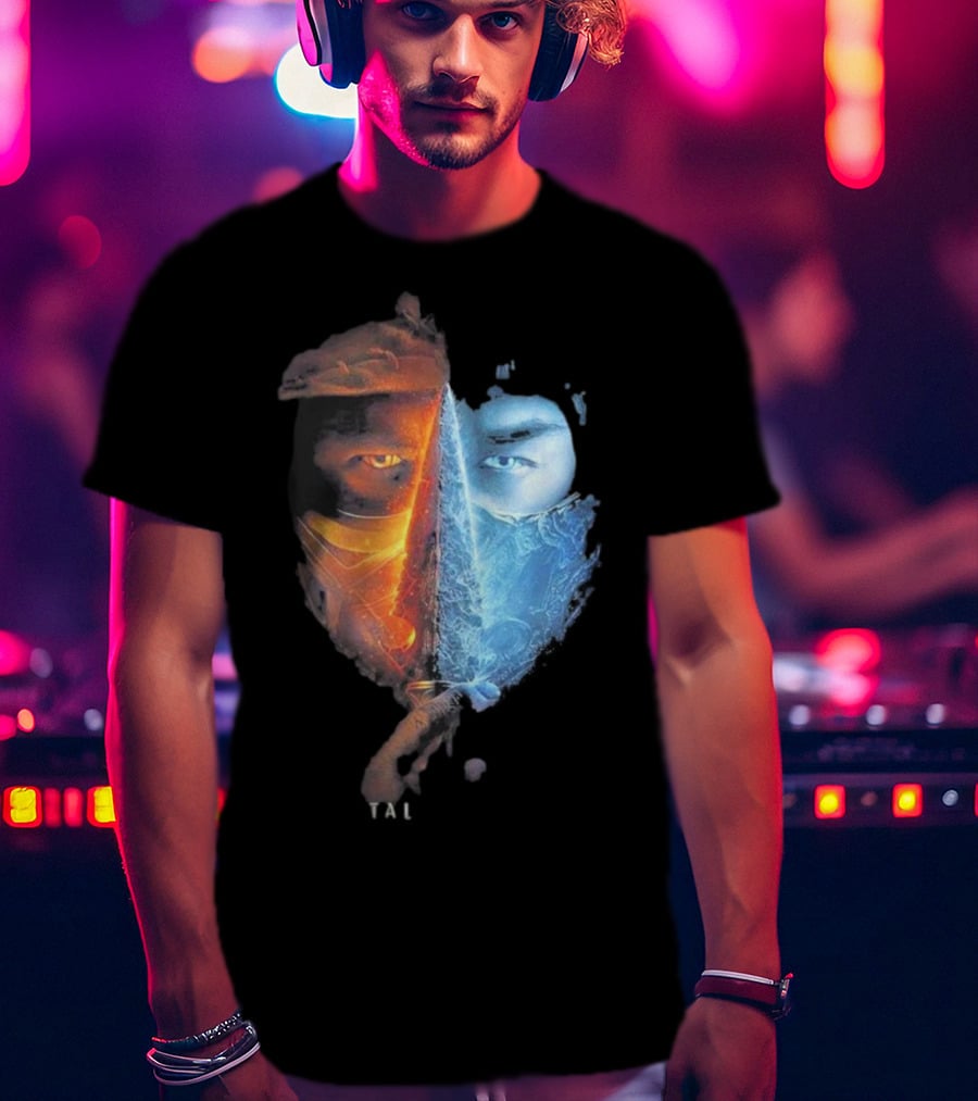 Mortal Kombat Scorpion Sub-Zero TAL Split Face T-Shirt