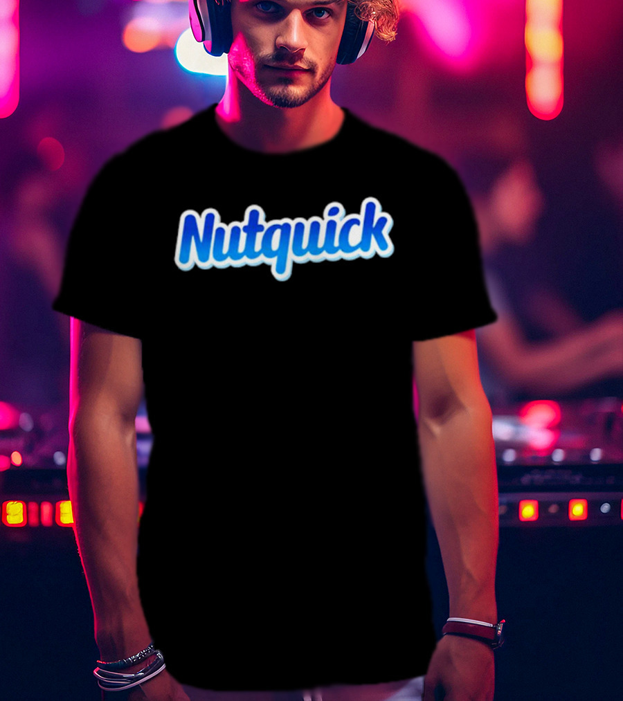 Nutquick Logo Retro Sports Branding T-Shirt