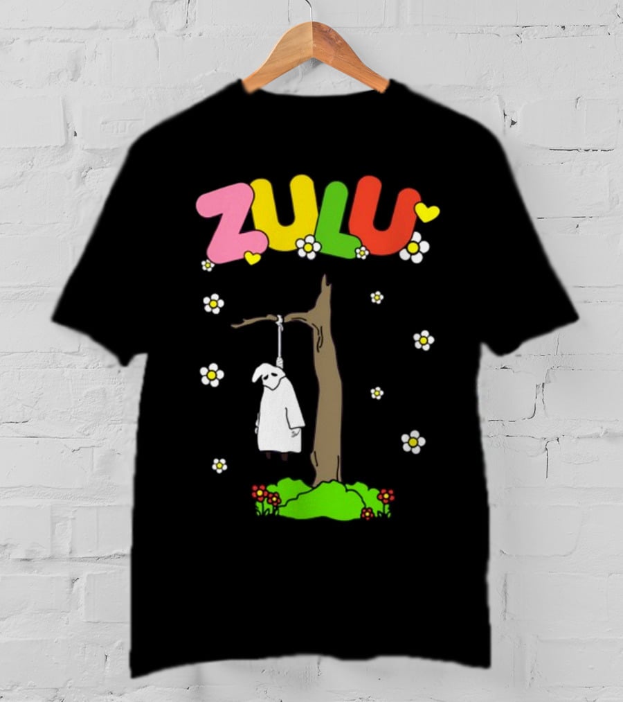 Zulu Hanging Tree With Colorful Text And Heart Flowers T-Shirt