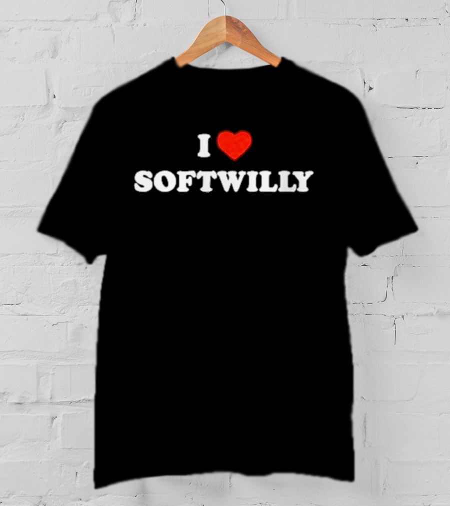 I Heart Softwilly Bold White Letters Red Heart T-Shirt