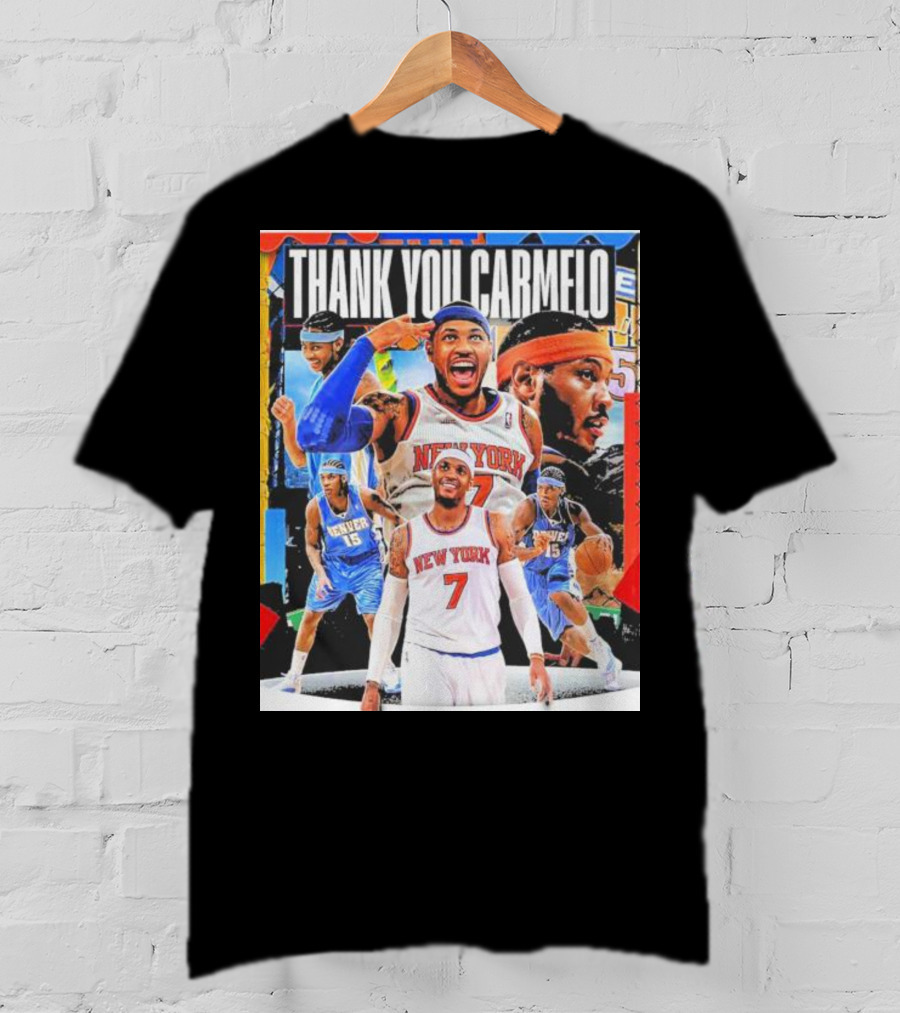 Thank You Carmelo New York 7 Denver 15 Basketball T-Shirt