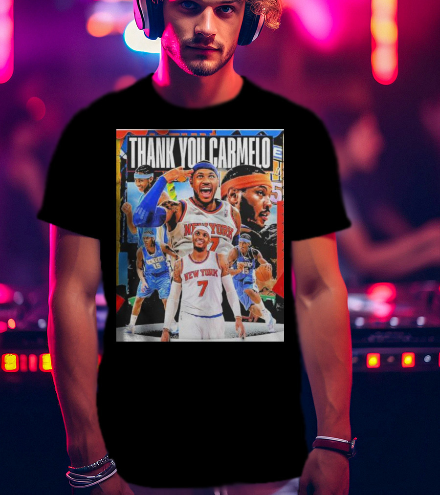 Thank You Carmelo New York 7 Denver 15 Basketball T-Shirt
