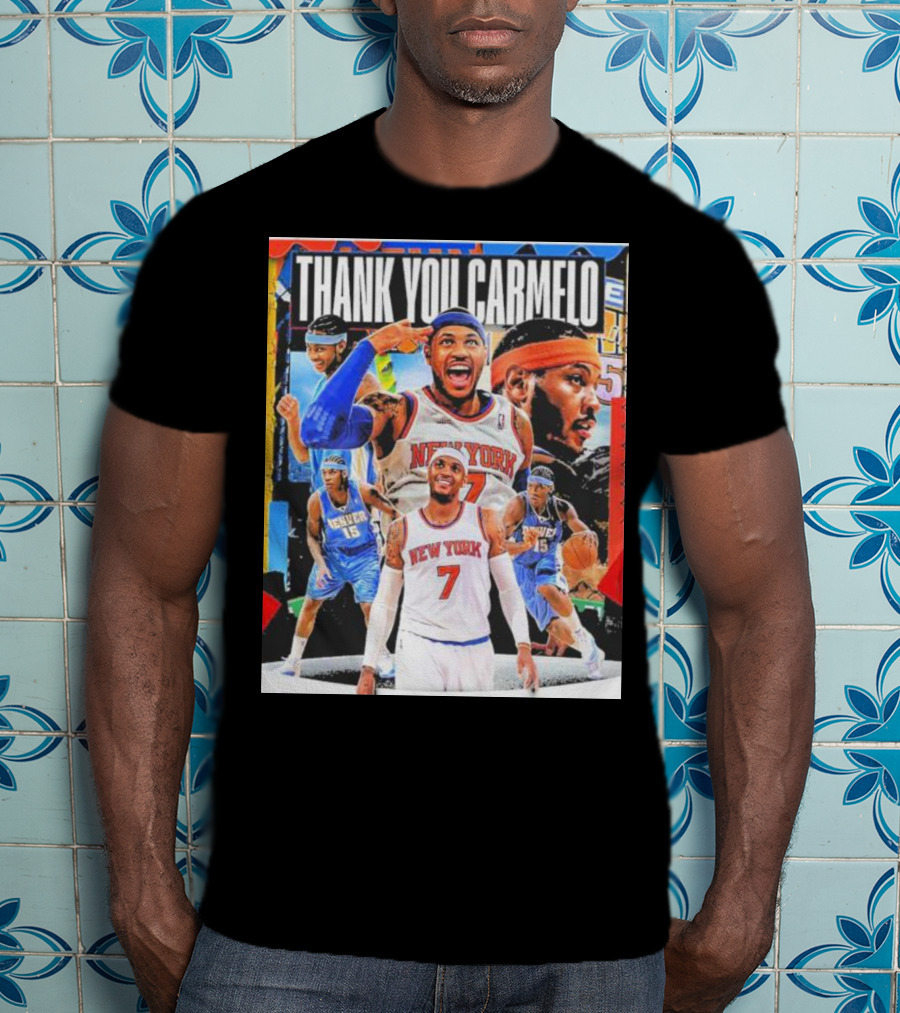 Thank You Carmelo New York 7 Denver 15 Basketball T-Shirt