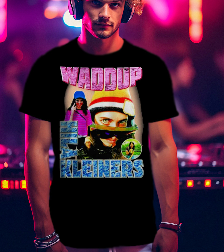 Waddup Hila Kleiners Colorful Ski Mask And Sunglasses Collage T-Shirt