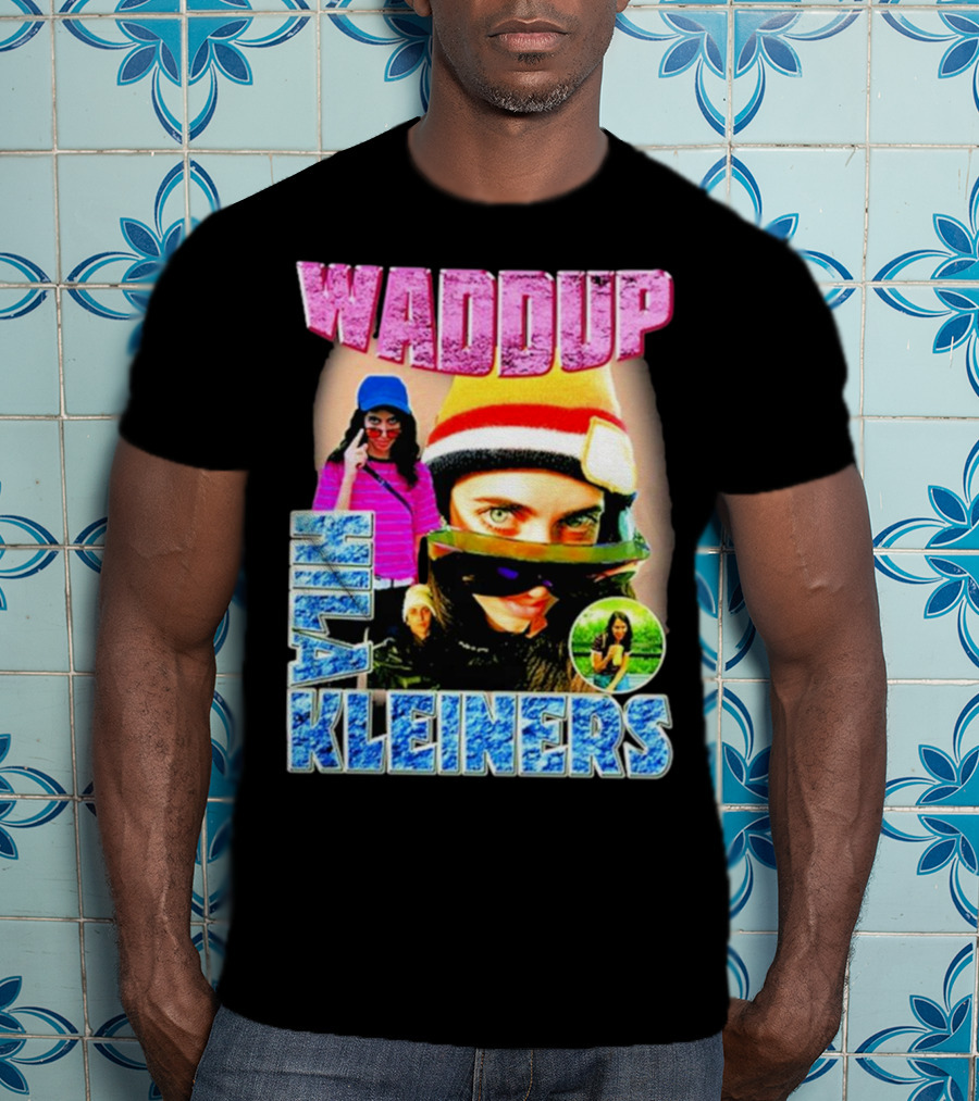 Waddup Hila Kleiners Colorful Ski Mask And Sunglasses Collage T-Shirt