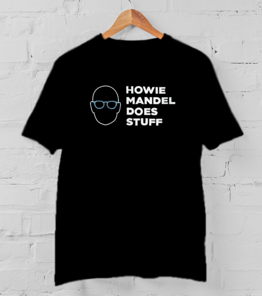 Howie Mandel Does Stuff Bald Head Glasses Outline T-Shirt
